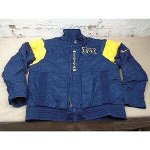 Vintage 90s Michigan Wolverines Nike Puffer Bomber Jacket Sz L NCAA Tournament